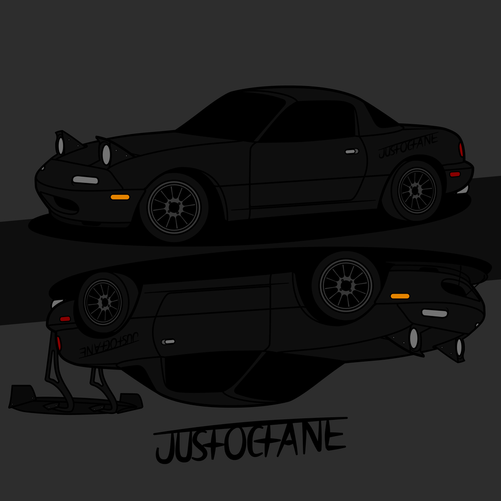 Black Mazda Miata Digital Illustration