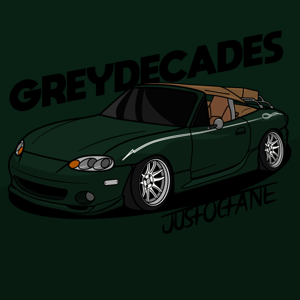 Green Mazda Miata Digital Illustration